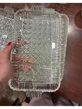 Vintage set of 10 anchor hocking snack trays